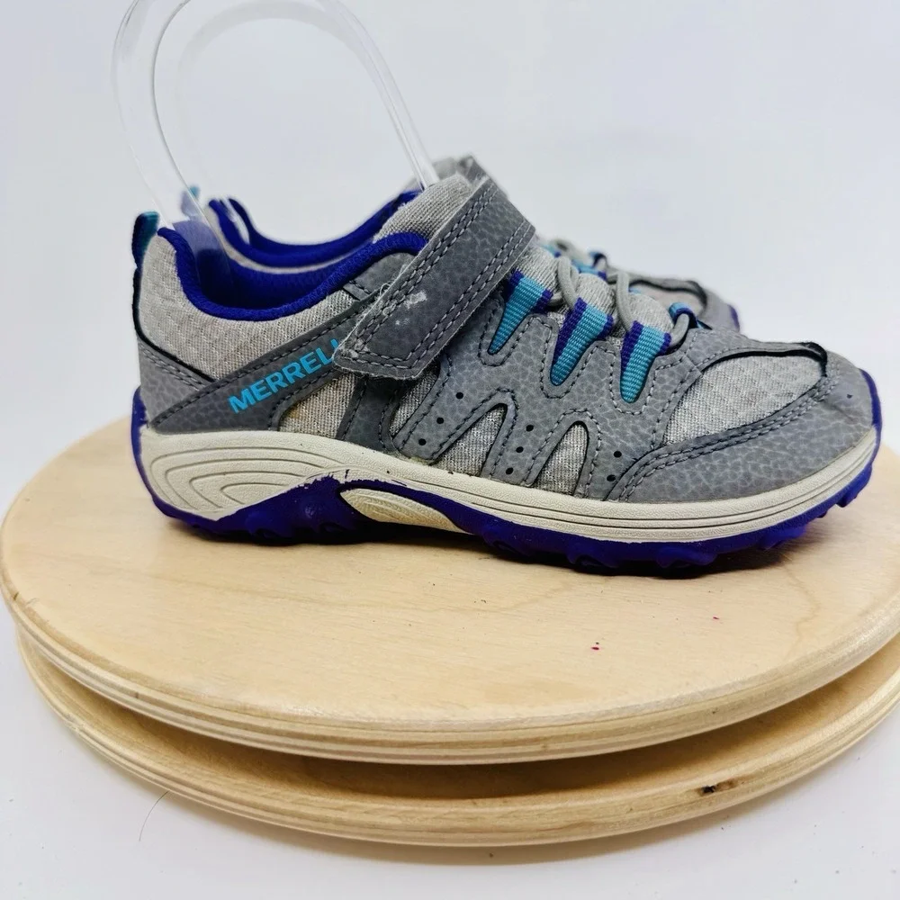 Merrell Trail Chaser Waterproof Shoes Kids 11 Gray Purple Hiking Sneakers